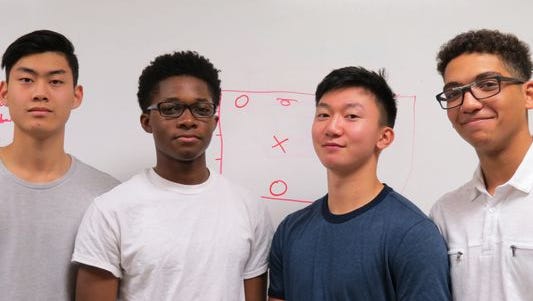 From left, Andrew Yoon, Brian Ibeabuchi, Steve Lai and Jesus Medina hope to give the Bergen Tech boys basketball program a boost in 2017.