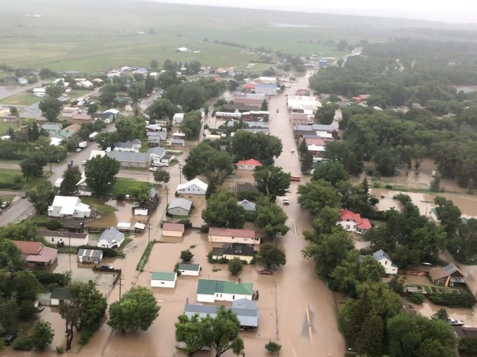 Montana flooding Helicopter rescues dogs in Augusta flood