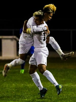 Mariner, which takes on Plantation American Heritage on Wednesday in a Region 3A-4 final, celebrates a 2-1 victory over city rival Cape Coral in a regional semifinal on Saturday.