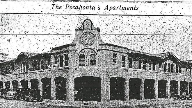 The Vero Beach Press, Sept. 2, 1926 Located at the corner of 21st Street and Seminole Ave., the new Pocahontas building will contain eight ground-floor business rooms with second-story apartments that will be fully furnished for the coming tourist season.