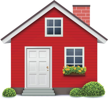 vector illustration of red house icon