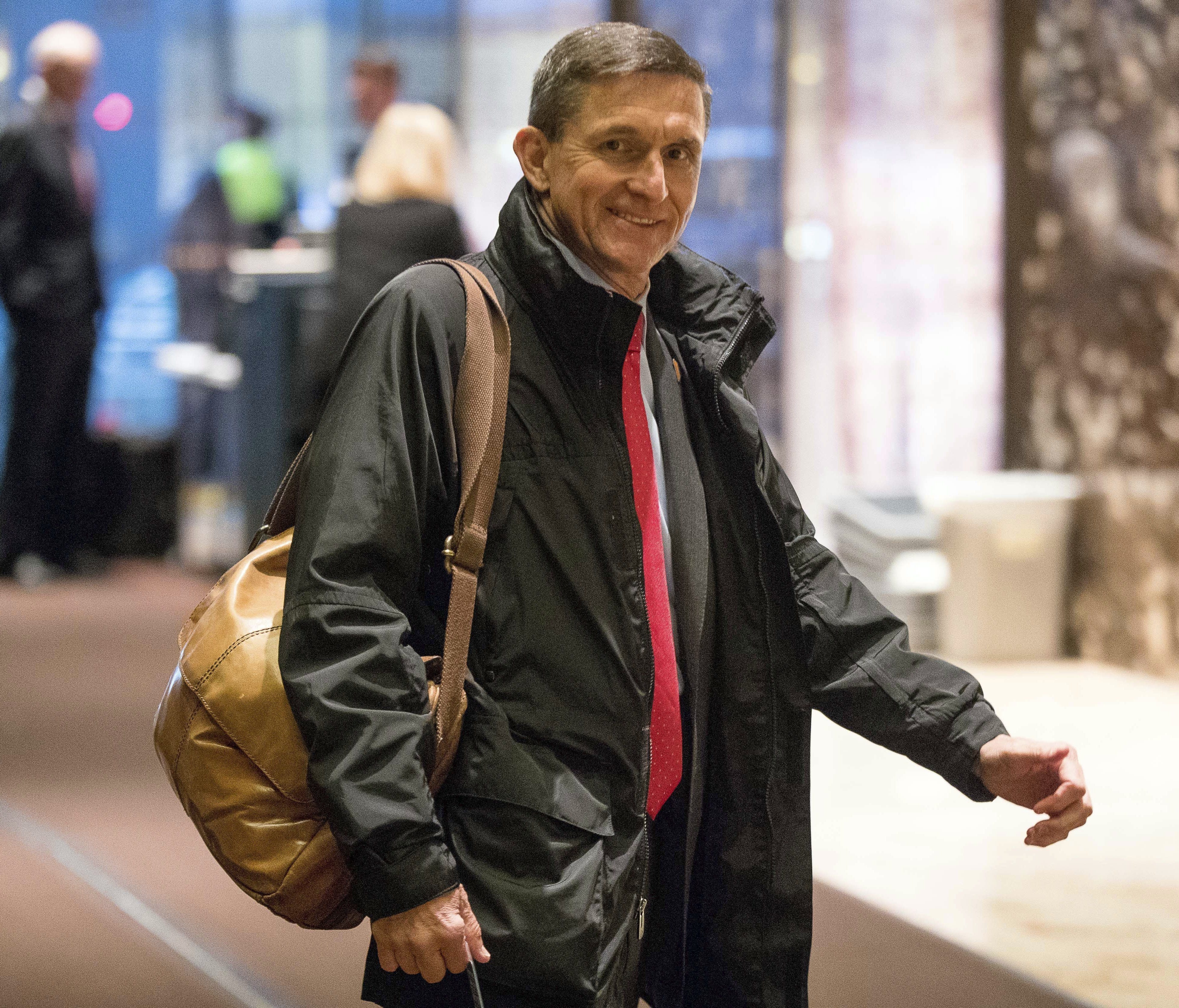 In this Jan. 3, 2017, file photo, Michael Flynn, then - President-elect Donald Trump's nominee for National Security Adviser arrives at Trump Tower in New York.