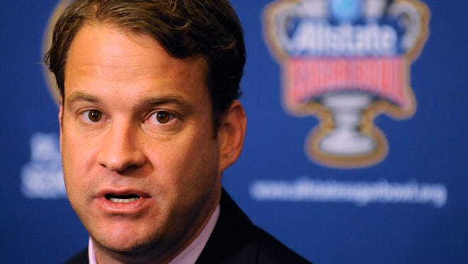 Alabama Offensive Coordinator Lane Kiffin speaks to the media during the Alabama offense news conference in New Orleans, La. on Monday December 29, 2014.