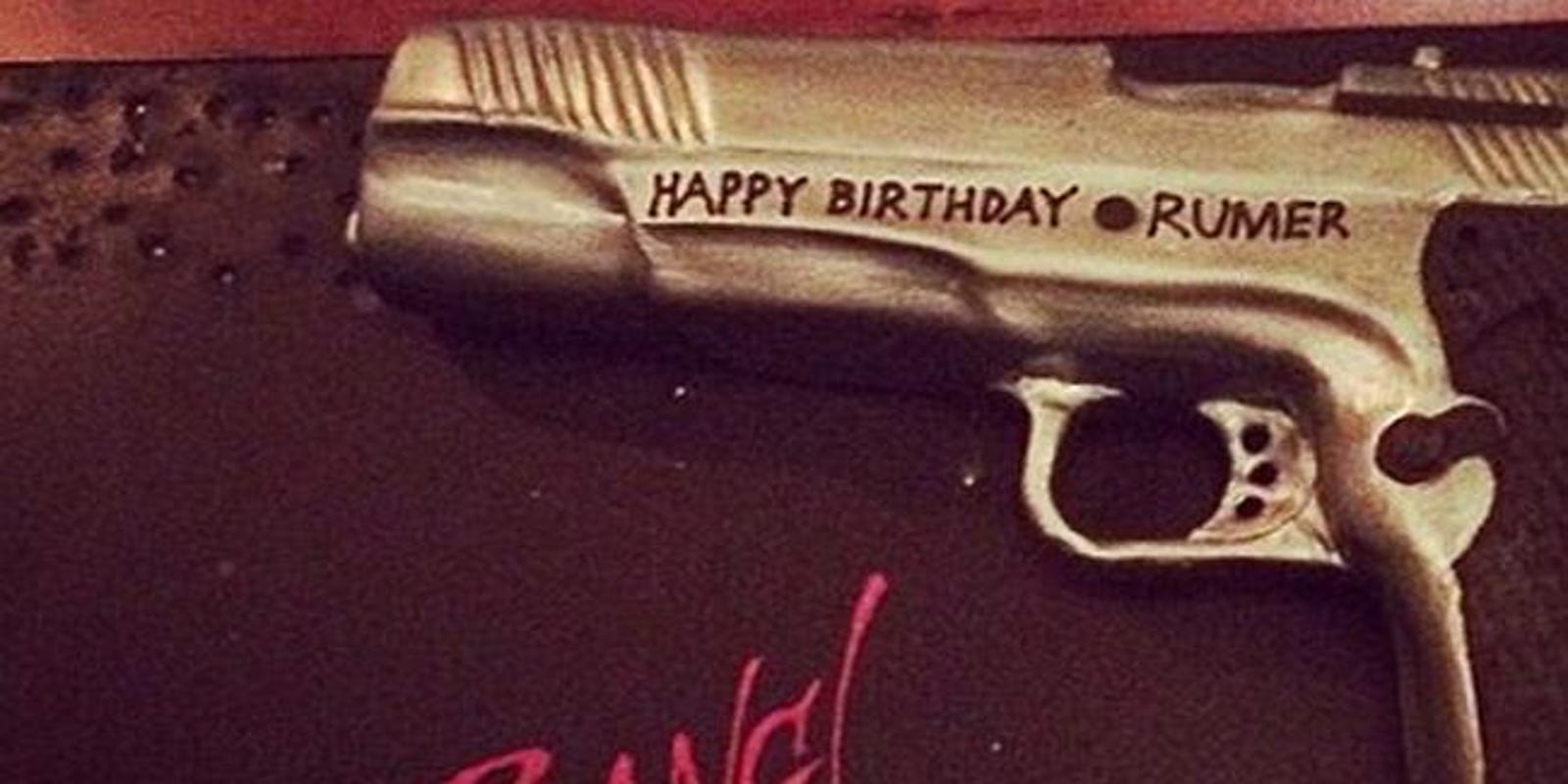Rumer Willis Celebrates Birthday With Gun Themed Cake
