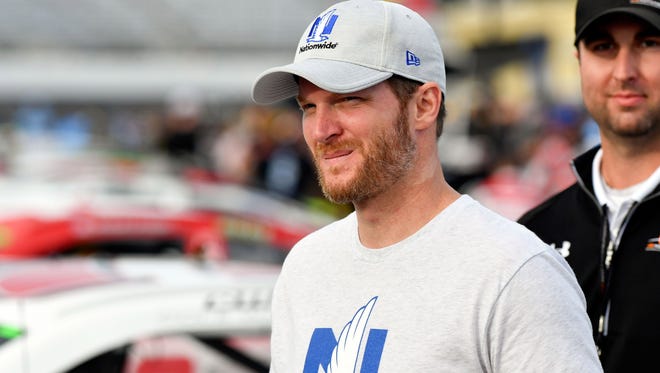 Sep 22, 2017; Loudon, NH, USA; Monster Energy NASCAR Cup Series driver Dale Earnhardt Jr. (88) during qualifying for the ISM Connect 300 at the New Hampshire Motor Speedway.