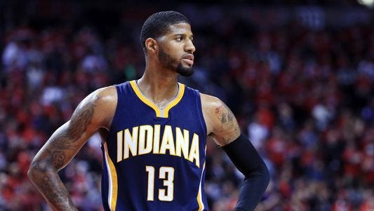 Paul George and the Indiana Pacers will visit the Ford Center on Oct. 12 for an exhibition game against the Milwaukee Bucks.