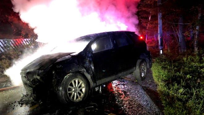 Good Samaritans pulled man from a burning car in Lakeville.