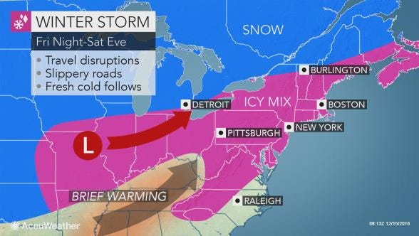 A mix of snow and rain could create slippery driving conditions in the Lower Hudson Valley this weekend.