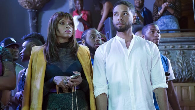 This photo provided by Fox shows, Taraji P. Henson, left, as Cookie Lyon and Jussie Smollett as Jamal Lyon in the "My Bad Parts" episode of the television series, "Empire."