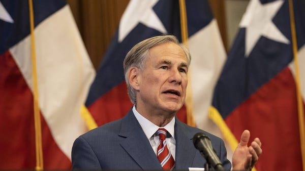 Texas Governor Greg Abbott announces the reopening