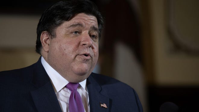 Illinois Gov. JB Pritzker speaks at the State Capitol in Springfield, Illinois, on May 20, 2020.