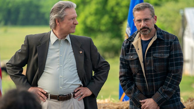 In this image, Chris Cooper, left, and Steve Carell appear in a scene from "Irresistible."