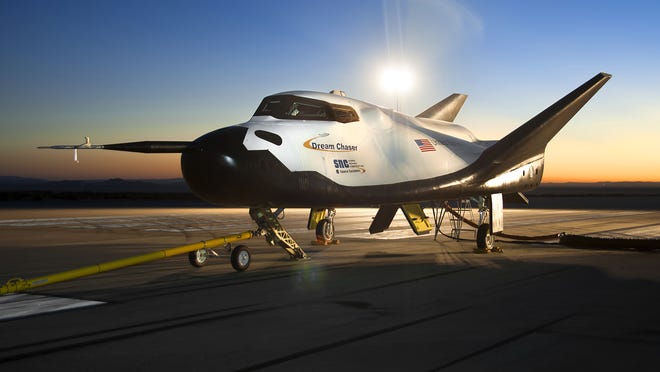 
A test version of Sierra Nevada Corp.’s Dream Chaser on a runway at NASA’s Armstrong Flight Research Center.
