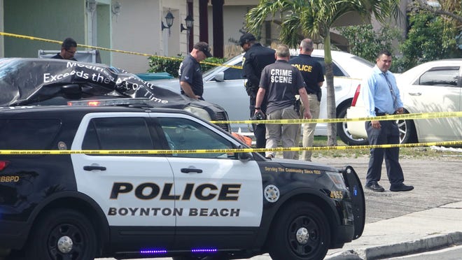 Boynton Beach police investigate a fatal shooting at the Cherry Hill Market  Thursday morning, Feb. 6, 2020.