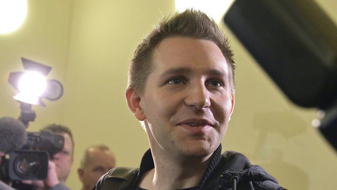 A file picture dated April 9, 2015 of Austrian student and plaintiff Max Schrems prior to the start of the trial concerning the admission of the claim of a class action lawsuit against the privacy policy of Facebook, in Vienna, Austria. The European Court of Justice is to announce a verdict in the case of Schrems v Data Protection Commissioner of Ireland over Schrems's claims that his privacy data was allegedly violated Facebook within the scope of NSA mass surveillance programs.