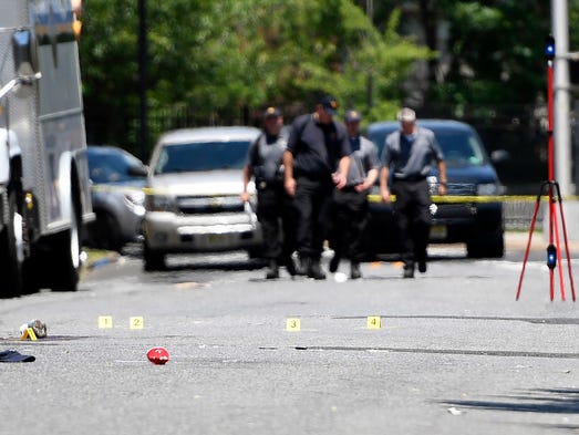 The scene of the shooting that killed 1 and injured