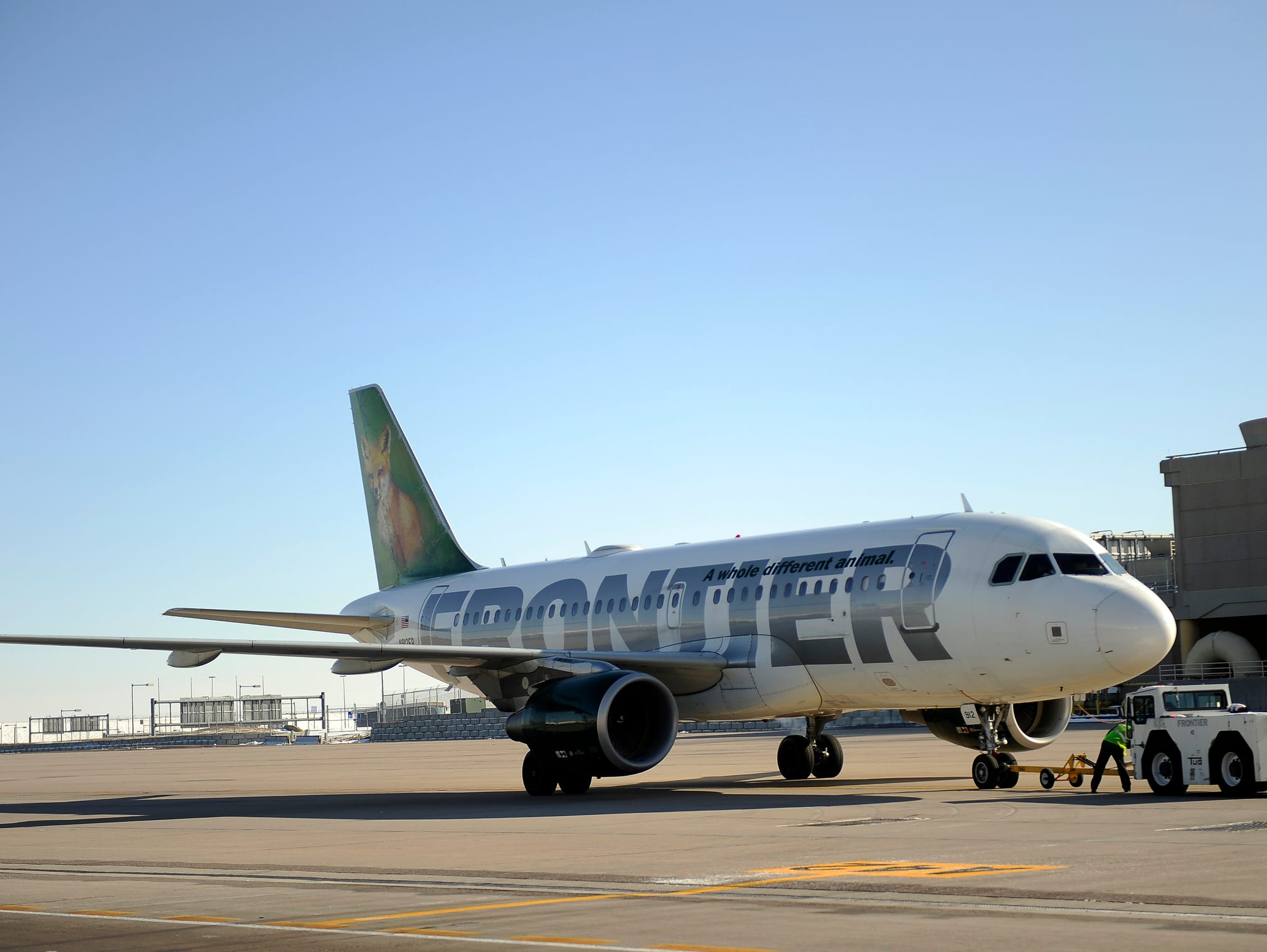 Frontier Airlines at DIA in Denver, Colorado, Thursday, December 2, 2011.