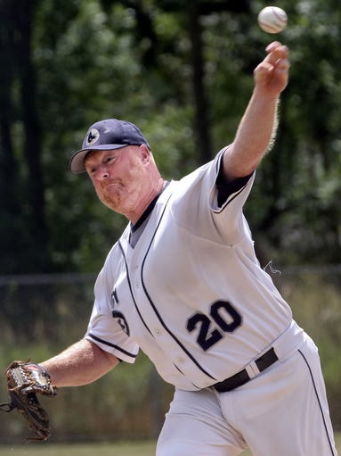 Brookfield Blue Sox starter John Arnold pitches in