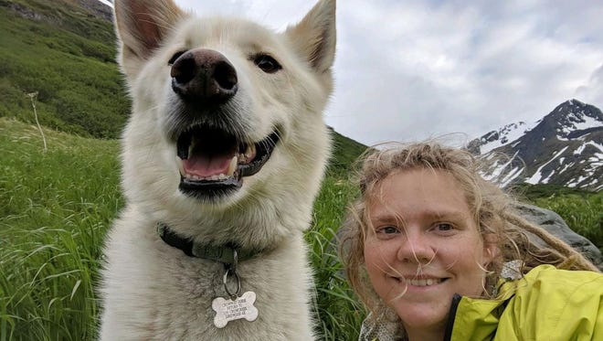 A selfie of Nanook and Amelia, used with permission of the Anchorage Daily News.