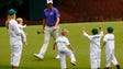 Webb Simpson celebrates with his children and the children