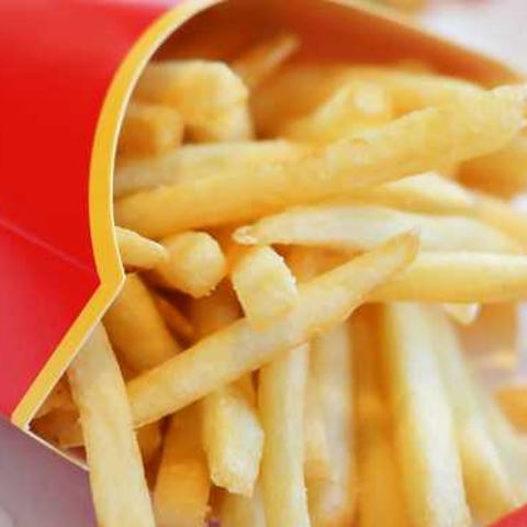 A red carton of french fries.