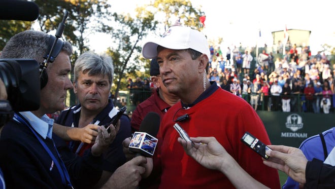 Davis Love III, seen here after the 2012 Ryder Cup, hopes to captain U.S. to victory in the event in 2016.