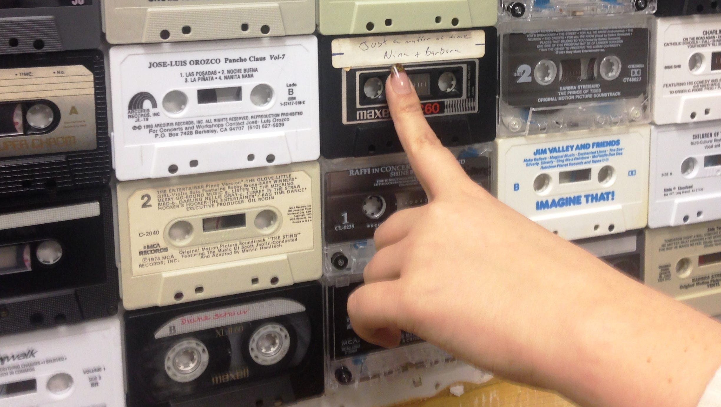 Cassette tapes — wait, what? — create studio wall in Simi music school