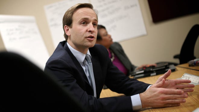 Lieutenant Governor Brian Calley during a meeting in January 2016 in Flint.