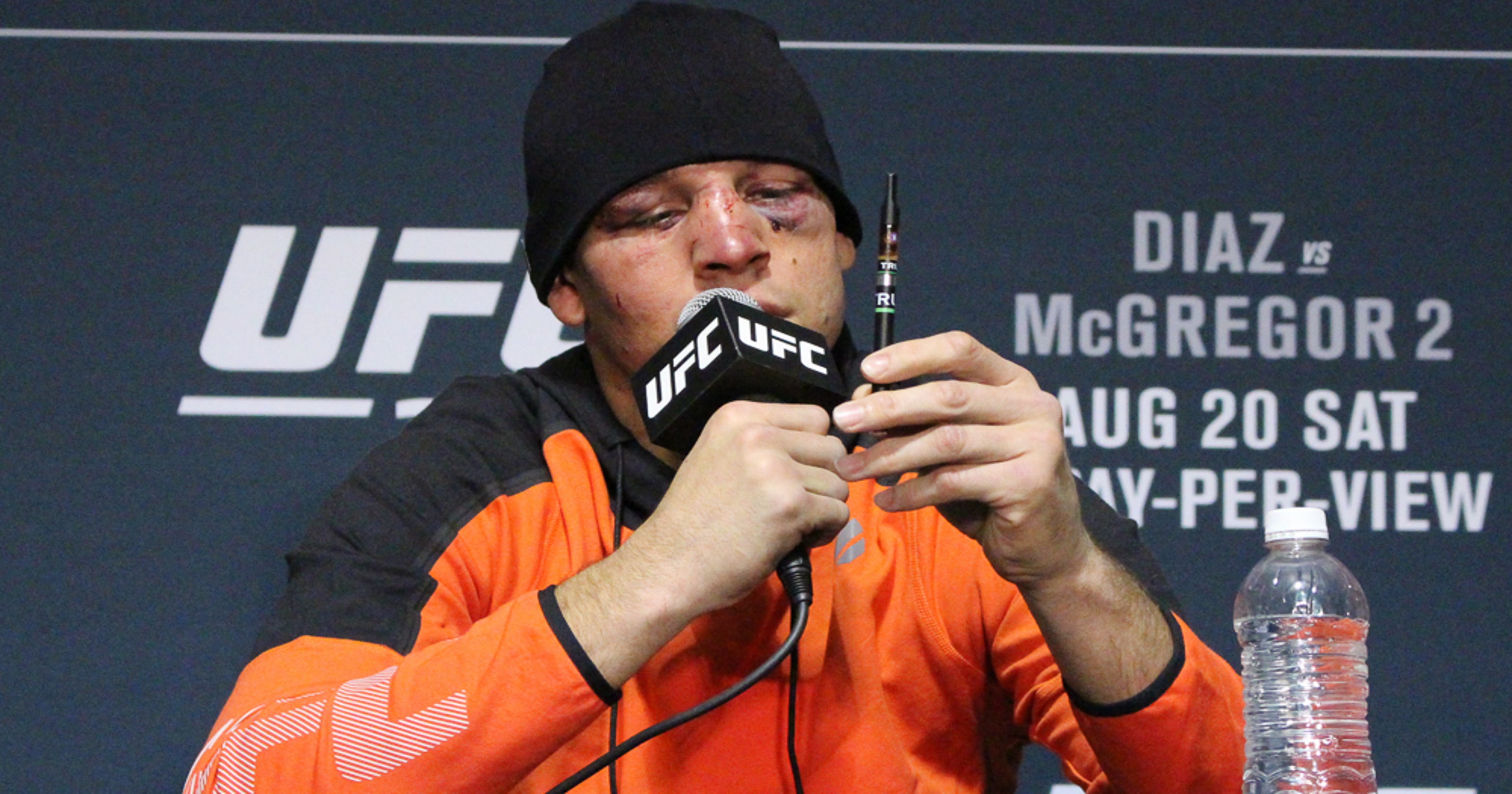 Nate Diaz accepts public warning for vaping at UFC 202 postfight news