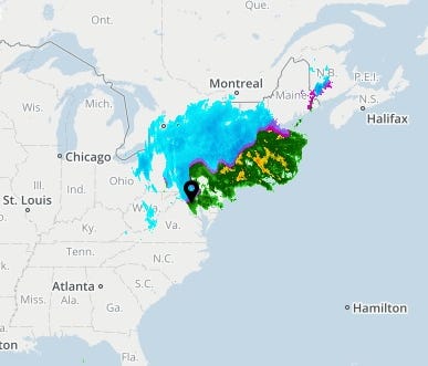 The USA TODAY Weather map shows a potent nor'easter storm winding up in the Northeast on Friday, March 2, 2018.