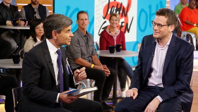 Indianapolis author John Green, right, chats with George Stephanopoulos during the Oct. 11 episode of "Good Morning America."