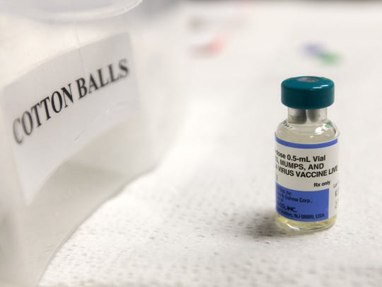 A vial measles vaccine at the Maricopa County Public