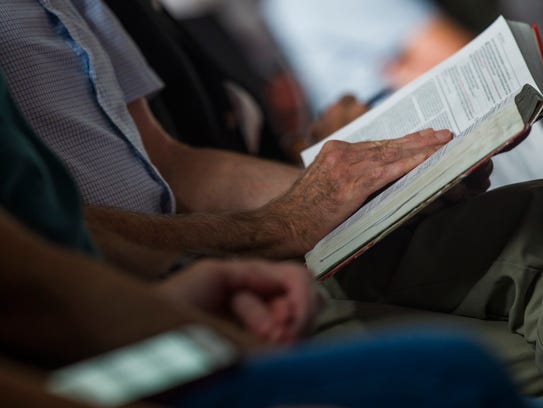 A congregant of Redemption City Church in Franklin