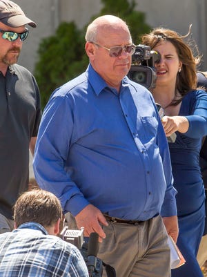 Sen. Norman McAllister, R-Franklin, leaves Vermont Superior Court in St. Albans on Friday.