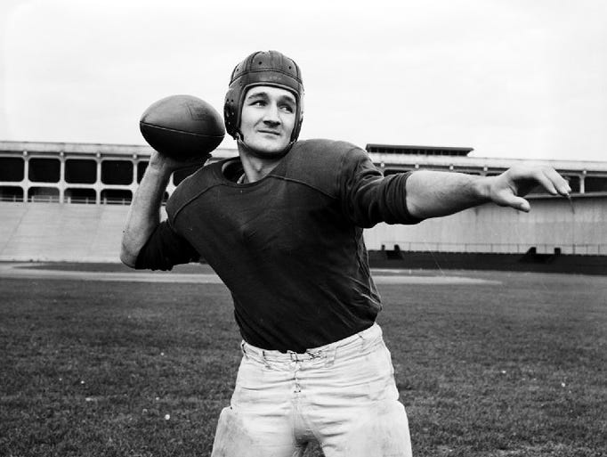 Michigan's Tom Harmon throws in the 1939 gamer against