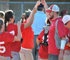 Fannett-Metal softball coach Michael DeAngelo (right) turned the program into a District 5 contender in just three years at the helm. He is the P.O. Softball Coach of the Year,