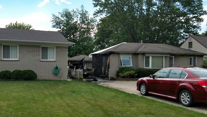 An RV caught fire early Thursday morning in the driveway of this home in the 20000 block of Angling.