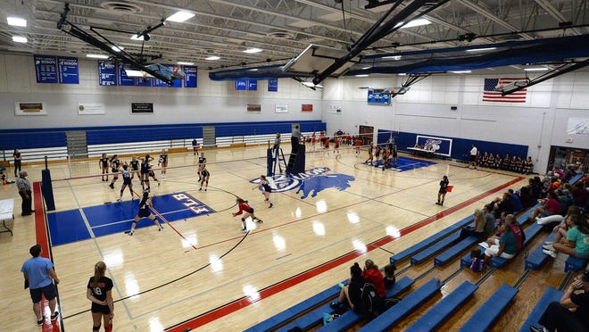 Teams compete in Fort LeBoeuf's girls volleyball tournament on Aug. 31, 2019, at Fort LeBoeuf High School in Erie County.