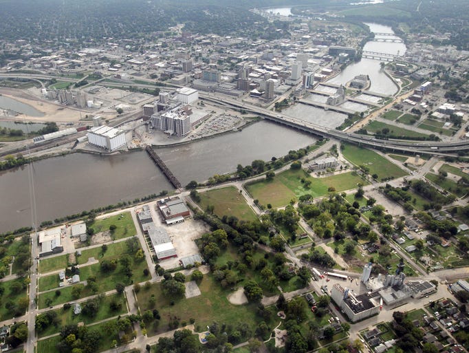 Photos: Aerial view of Cedar River in Cedar Rapids