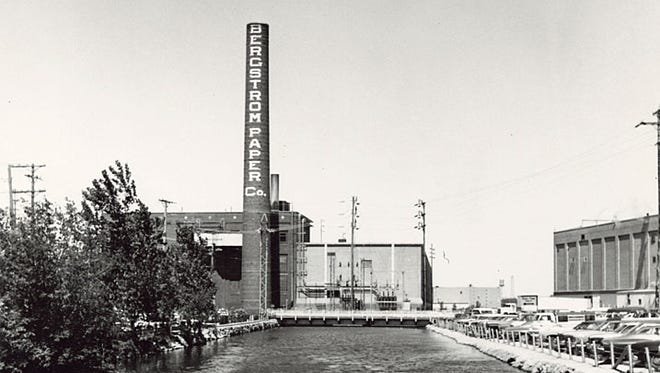 The Bergstrom Paper Company was located on 225 W. Wisconsin Ave., Neenah, and is shown here circa 1970. Bergstrom Paper was founded in 1904 by D.W. Bergstrom and his son, John N. Bergstrom, through the purchase of the Winnebago Paper Mills from W.L. Davis. Bergstrom Paper was sold to Glatfelter in 1979. The mill closed in June 2006.