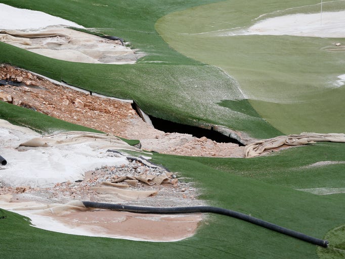 Drone footage Here's what Top of the Rock sinkhole looks like today