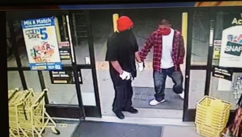 Police are seeking two suspects in an armed robbery Monday night at the General Dollar in Farmington. The suspects are depicted in surveillance footage released by the Farmington Police Department.