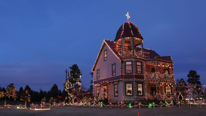 The brilliantly lit Victorian Building sits at the corner of Deuce of Clubs Blvd. and Clark Rd. in Show Low.