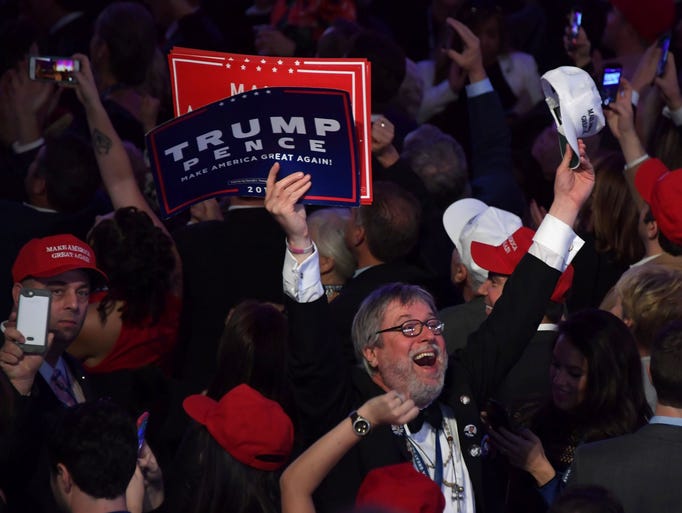 Supporters of Republican presidential nominee Donald