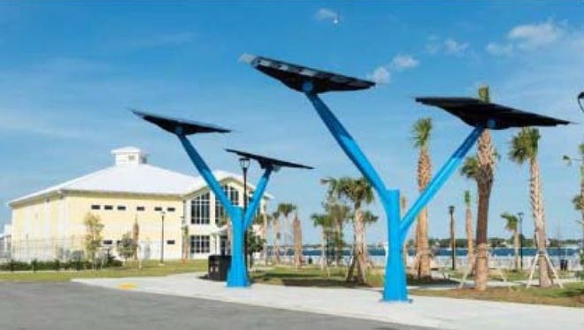 A rendering of "solar trees" to be built and maintained by Florida Power & Light.