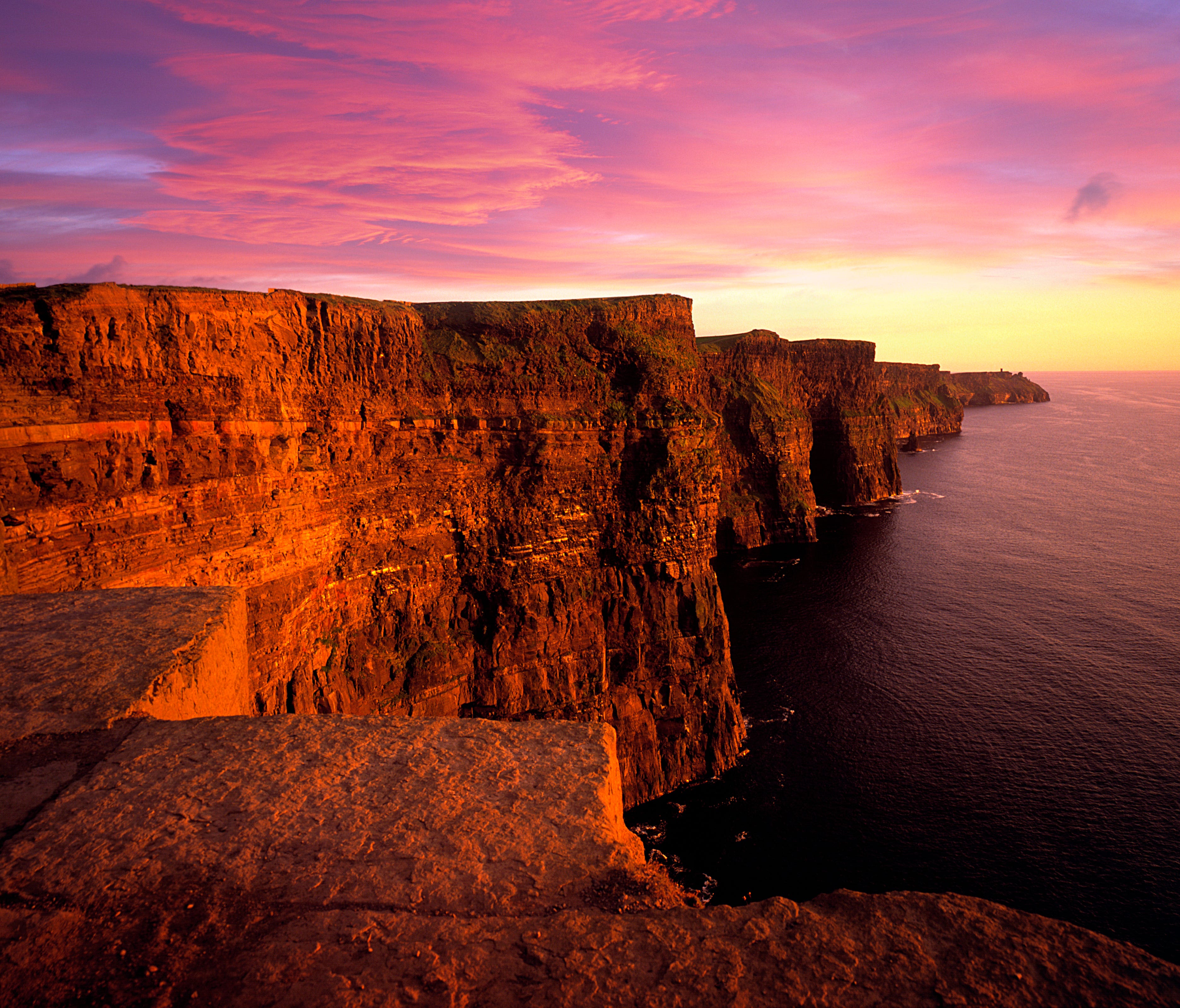 The Cliffs of Moher in County Clare, Ireland, near Limerick is one of the most popular spots on the island.