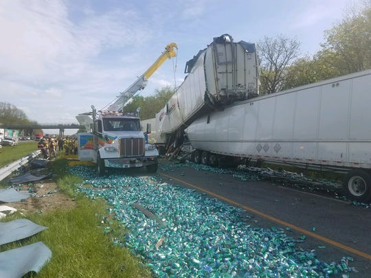 Tractor Trailers Crash On Thruway Resulting In Serious Injury