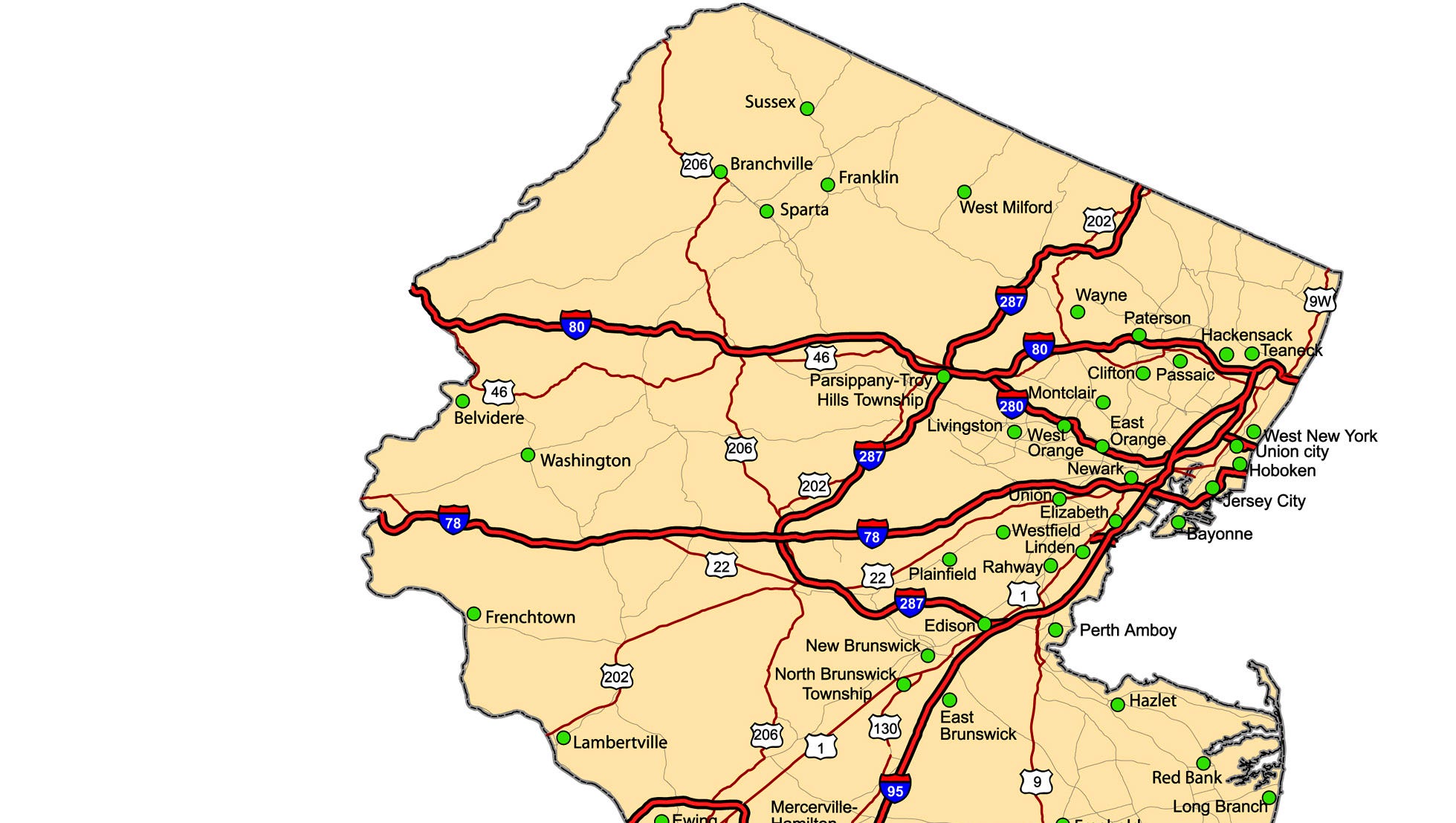 Coronavirus in NJ map Reported cases, deaths in each county