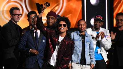 Bruno Mars accepts Album Of The Year for 24K...