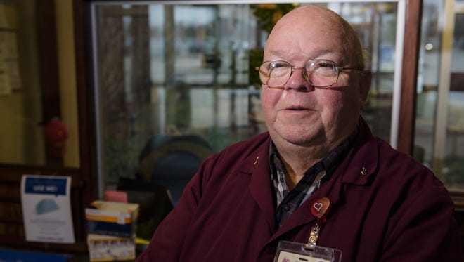 Menasha’s Roy Rogers has been volunteering at Theda Clark Medical Center in Neenah for 12 years.